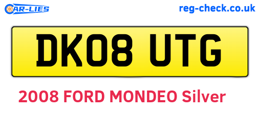 DK08UTG are the vehicle registration plates.