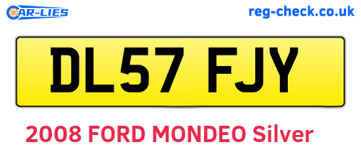 DL57FJY are the vehicle registration plates.