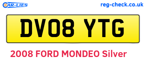 DV08YTG are the vehicle registration plates.
