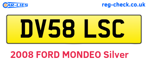 DV58LSC are the vehicle registration plates.