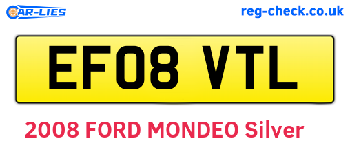 EF08VTL are the vehicle registration plates.