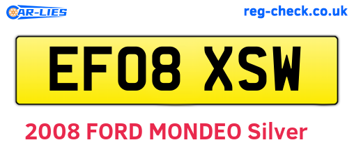 EF08XSW are the vehicle registration plates.