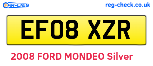 EF08XZR are the vehicle registration plates.