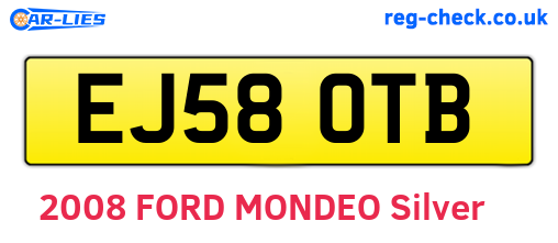 EJ58OTB are the vehicle registration plates.