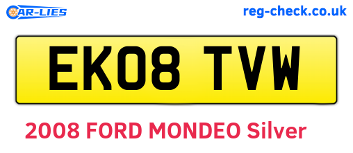 EK08TVW are the vehicle registration plates.