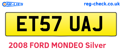 ET57UAJ are the vehicle registration plates.