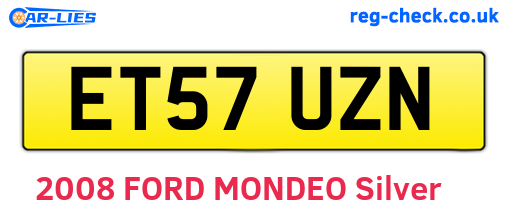 ET57UZN are the vehicle registration plates.
