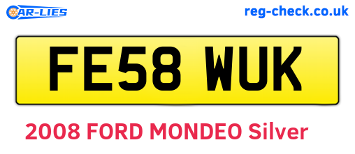 FE58WUK are the vehicle registration plates.