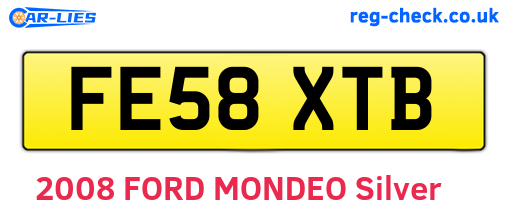 FE58XTB are the vehicle registration plates.