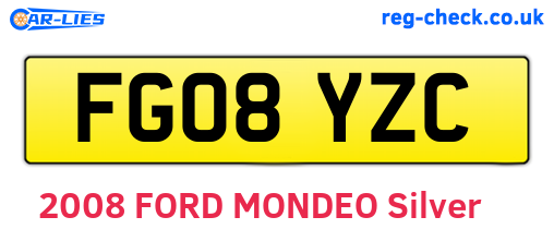 FG08YZC are the vehicle registration plates.
