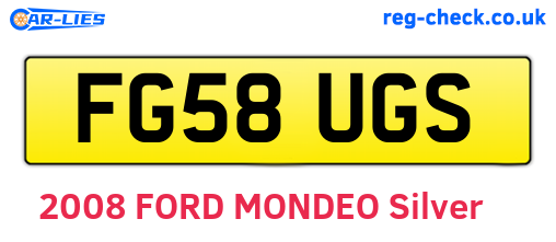 FG58UGS are the vehicle registration plates.