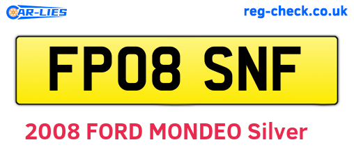 FP08SNF are the vehicle registration plates.