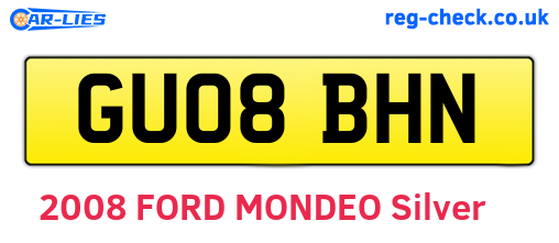 GU08BHN are the vehicle registration plates.