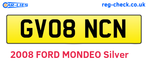 GV08NCN are the vehicle registration plates.