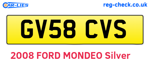 GV58CVS are the vehicle registration plates.