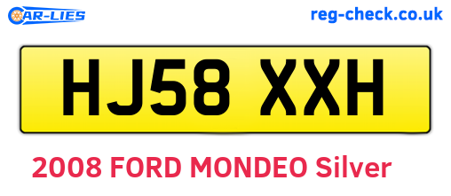 HJ58XXH are the vehicle registration plates.