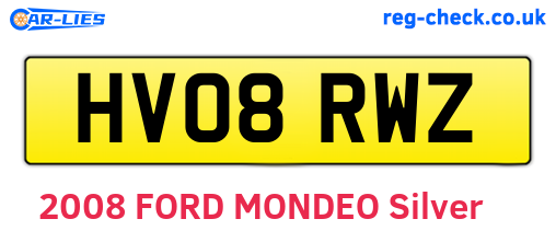 HV08RWZ are the vehicle registration plates.