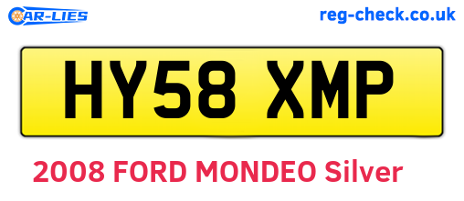 HY58XMP are the vehicle registration plates.