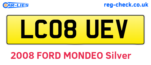 LC08UEV are the vehicle registration plates.