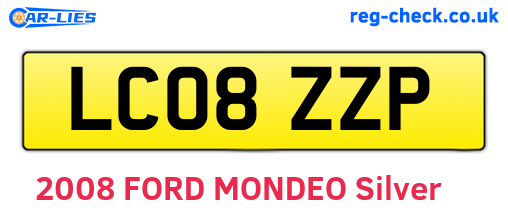 LC08ZZP are the vehicle registration plates.