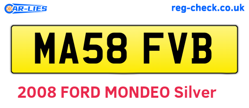 MA58FVB are the vehicle registration plates.