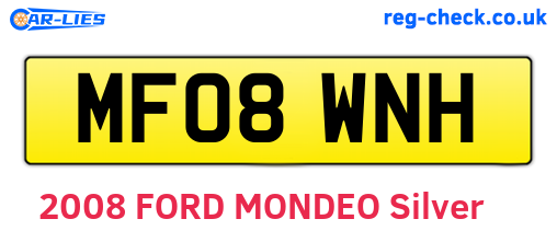 MF08WNH are the vehicle registration plates.