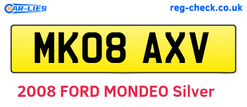 MK08AXV are the vehicle registration plates.