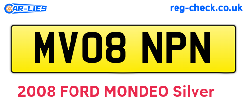 MV08NPN are the vehicle registration plates.