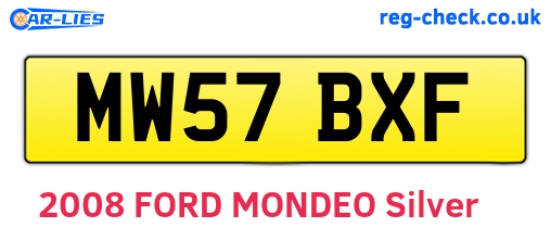 MW57BXF are the vehicle registration plates.