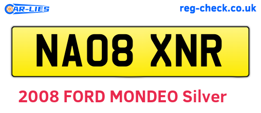 NA08XNR are the vehicle registration plates.