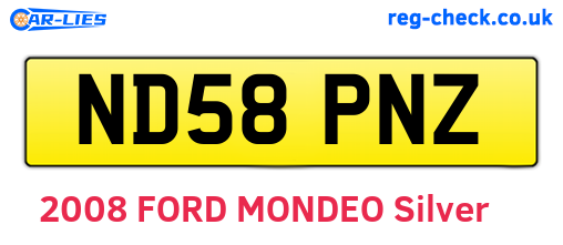 ND58PNZ are the vehicle registration plates.