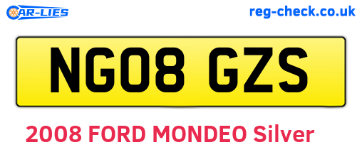 NG08GZS are the vehicle registration plates.