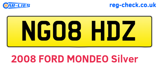 NG08HDZ are the vehicle registration plates.