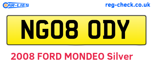 NG08ODY are the vehicle registration plates.