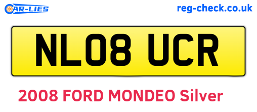 NL08UCR are the vehicle registration plates.