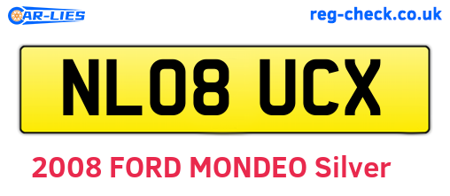 NL08UCX are the vehicle registration plates.