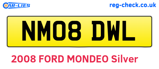 NM08DWL are the vehicle registration plates.