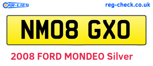NM08GXO are the vehicle registration plates.