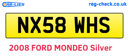 NX58WHS are the vehicle registration plates.
