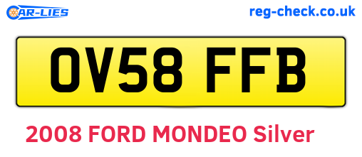 OV58FFB are the vehicle registration plates.