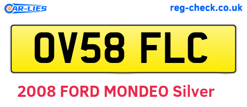 OV58FLC are the vehicle registration plates.