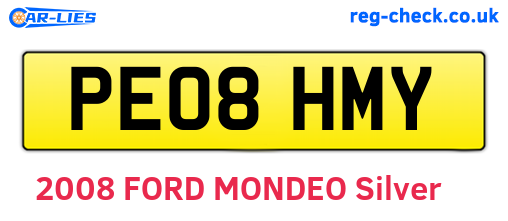 PE08HMY are the vehicle registration plates.