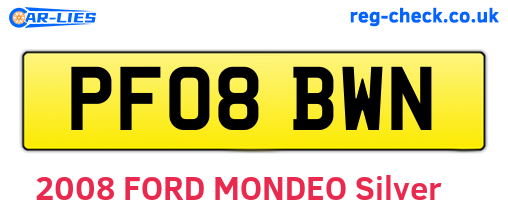 PF08BWN are the vehicle registration plates.