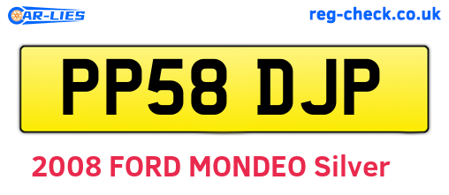 PP58DJP are the vehicle registration plates.