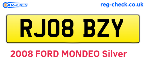 RJ08BZY are the vehicle registration plates.