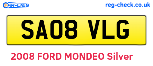 SA08VLG are the vehicle registration plates.