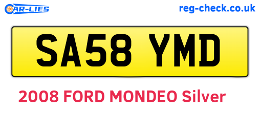 SA58YMD are the vehicle registration plates.