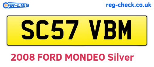 SC57VBM are the vehicle registration plates.