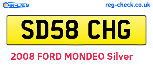 SD58CHG are the vehicle registration plates.