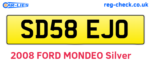 SD58EJO are the vehicle registration plates.